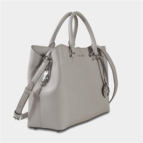 michael kors gray purse savannah satchel|Savannah Large Saffiano Leather Satchel .